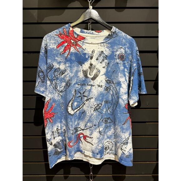 1992 The Cure Wish Tour All Over Print AOP 90s Vintage Brockum Band Tee Shirt - Picture 1 of 3